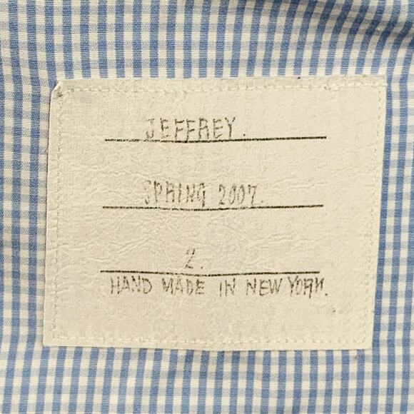 SS07 Size 38 Blue White Gingham Cotton Button Down Collar Short Sleeve Shirt - Picture 2 of 7